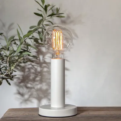 Zdjęcie produktu dla Lampa stołowa metalowa E27 GLANS biały