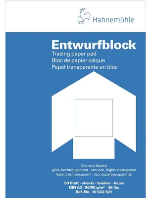 Transparentpapierblock A3, 90/95 g/m², 50 Blatt