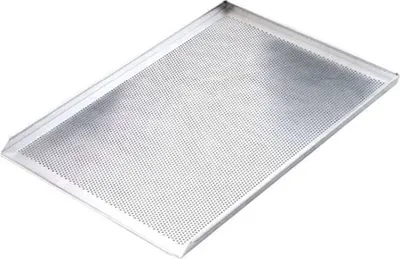 Produktbild von 3-Rand-Backblech aus Aluminium, gelocht, Bäckernorm 600x400 mm