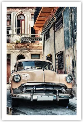 Produktbild von Poster - Poster ohne Rahmen - Kubanisch Auto Mietshäuser - 61x91,5 cm - Wand Bild - Wanddeko - Wandbilder - Kunstposter - Wandposter - Bilder - Kunstdruck - Wanddekoration - Wandbild - P2XPA61x91-4413