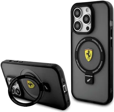 Zdjęcie produktu dla Etui Ferrari Ring Stand 2023 Collection MagSafe na iPhone 15 Pro - czarne