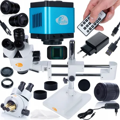 Produktbild von Stereoskopisches Trinokularmikroskop Jupiter Pro MSJP-T-SDMS1 Set – 7x-45x Zoom erweiterbar bis 270x | 360° drehbare Kopf | Ergonomisch mit Aquarius PRO KMAP-HDMI-USBC 8,29MP Kamera | Professionelle Forschung und Industrie