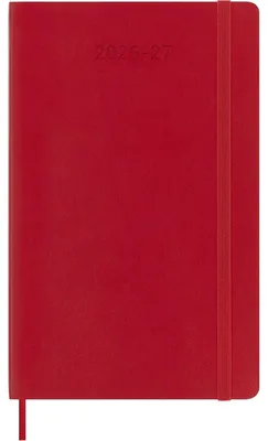 Obrázok produktu pre Moleskine 18-mesačný týždenný diár 2026/2027, veľký/A5, 1 týždeň = 1 strana, pravá strana linkovaná, mäkká väzba, šarlátovo červená