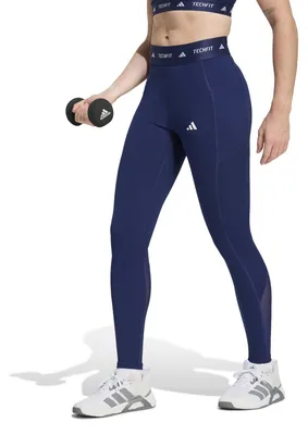 Produktbild von adidas Damen Techfit Stash Pocket Full Length Leggings Tights, dark blue, XXS