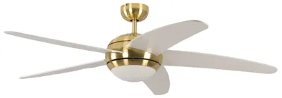 Obrázek produktu pro Stropní ventilátor Melton mosaz / bílá 132 cm s osvětlením a dálkovým ovládáním