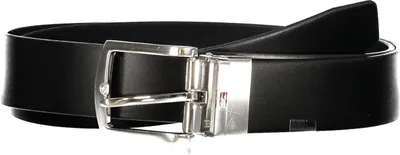 Produktbild von Herren Wendegürtel: Leder, Blau/Schwarz, mit Metallschnalle & Logo