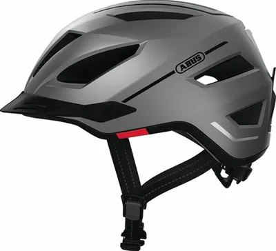 Produktbild von ABUS Stadthelm Pedelec 2.0 - Fahrradhelm mit Rücklicht und Regenhaube - für den Stadtverkehr - für Damen und Herren - Silber, Größe S (51-55 cm)