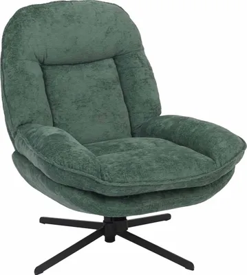 Image de Fauteuil relax HWC-P32, Fauteuil TV Nosagfederung Fauteuil rembourré, pivotant Métal Tissu/Textile Chenille (370 g/m²) ~ vert