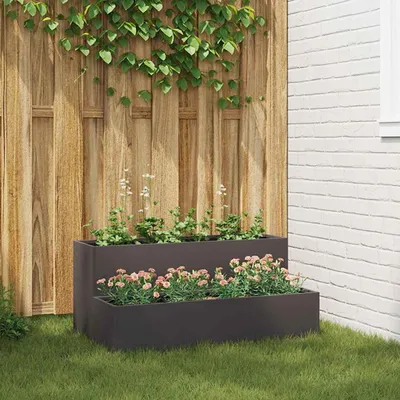 Zdjęcie produktu dla Maison Exclusive – donica ogrodowa czarna 100 x 60 x 45 cm Stal walcowana na zimno