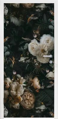Produktbild von MuchoWow® Türtapete Selbstklebende Türfolie Blumen - Muster - Vogel 85x215 cm Türposter Türaufkleber Klebefolie Türklebefolie - Aufkleber für türen - Türplakat - Dekoration