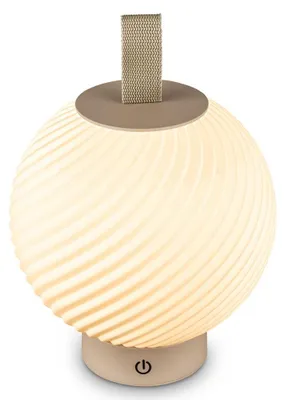 Produktbild von Briloner LED Tischlampe Kabellos Ø18x25 cm Rund 2W 150lm 2700K Warmweiß Dimmbar Beige - Tischleuchte Wohnzimmer Schlafzimmer Balkon