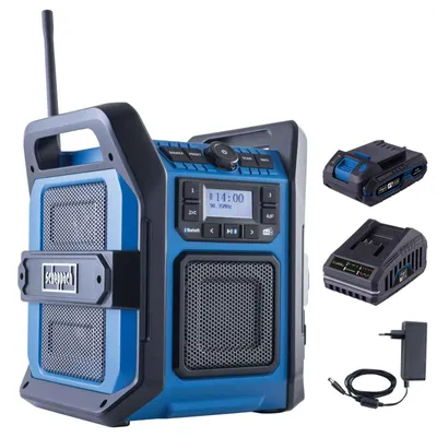 Produktbild von Scheppach Akku Baustellenradio C-DAB30-X - 20V | LCD-Display | 2x USB Anschlüsse | 1x USB-A | 1x USB-C | FM, DAB und DAB+ | inkl. 2Ah Akku + Ladegerät