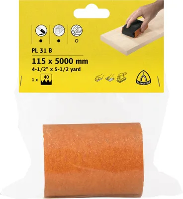 Produktbild von Klingspor Finishingpapier PL 31 Breite 115 x Länge 5000 Körnung 60 Rolle Länge 5m - 241818