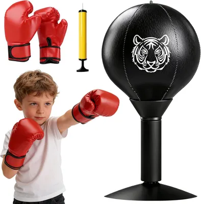 Produktbild von Punchingball Tisch: Büro Punchingball, Mini boxsack mit Saugnapf und Handschuhe, Rage Bag, Tisch Boxsack, Mini-Boxball, Desktop Punching Bag