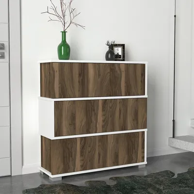 Obrázek produktu pro Skye Decor, Napolyon - bílá, ořech, botníky, bílá, melaminová deska, 90 x 30 x 93 cm
