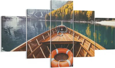 Produktbild von Bild auf Leinwand - Leinwandbild - 5 Teile - £ódŸ Berge Kajak - 125x70cm - Wand Bild - Wanddeko - Wandbilder - Leinwanddruck - Bilder - Wanddekoration - Leinwand bilder - Wandbild - EA125x70-4981