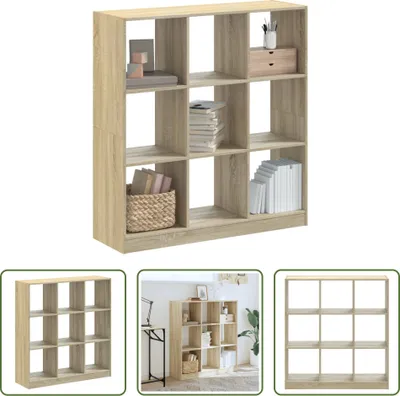 Produktbild von The Living Store Bücherregal Sonoma-Eiche 102x32x108 cm Holzwerkstoff