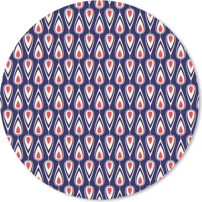Produktbild von MuchoWow® Mauspad Mousepad Muster - Vintage - Blau - Rot 20x20 cm - Mousepads - Maus Mat - Pad - Mausunterlage - Schreibtischmatte