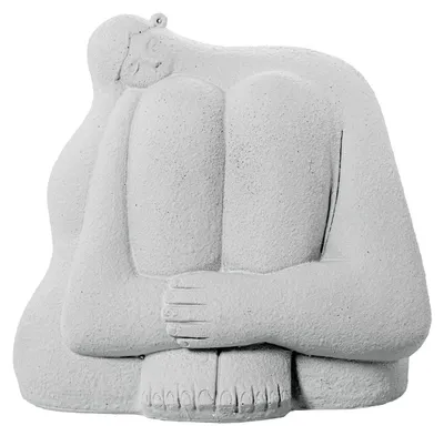 Abstrakte Keramikfigur, weiß, 17 x 12 x 18 cm