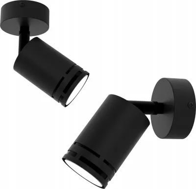 Image de Applique murale / Plafonnier noir / Spot LED orientable GU10