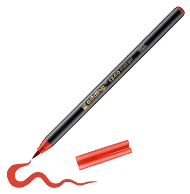 Produktbild von edding 1340 Pinselstift - rot - 1 Stift - flexible Pinselspitze - Filzstift zum Malen, Schreiben und Zeichnen - Bullet Journals, Hand-Lettering, Mandalas, Kalligraphie
