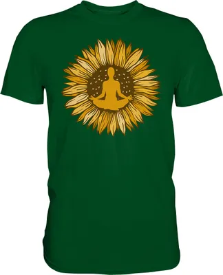 Produktbild von Yoga Sonnenblumen T-Shirt Gärtner Geschenk Garten Meditation – Bottle Green / L