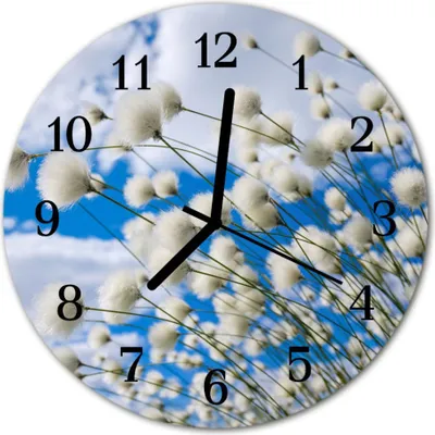 Produktbild von Glasuhr Wanduhr Küchenuhr Echt-Glas 30fi cm Baumwolle weiß