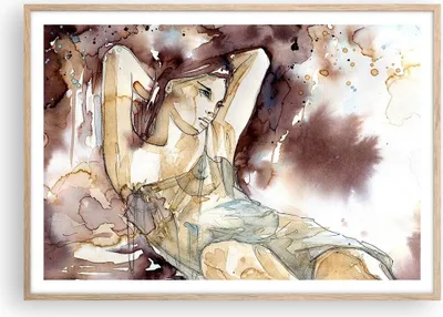 Produktbild von Gerahmtes Poster - Rahmen in heller Eiche - Frau Modell - 100x70 cm - Wand Bild - Wanddeko - Wandbilder - Kunstposter - Wandposter - Bilderrahmen - Bilder - Kunstdruck - Wandbild - P2NAA100x70-3552