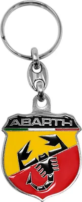 Image de Porte-clés métallique officiel Abarth, double face, avec logo en forme de plaque