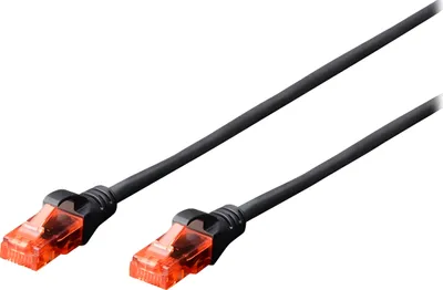 Produktbild von DIGITUS Patchkabel RJ45 U/UTP Cat6 3.00m schwarz Hebelschut Polybeutel