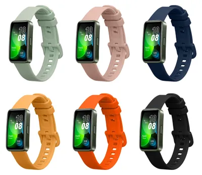 Produktbild von kwmobile 6x Sportarmband kompatibel mit Huawei Band 10 / 9 / 8 Armband - Großes Set Smartwatch Armband in verschiedenen Farben