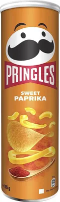 Produktbild von Pringles Sweet Paprika, Chips, Stapelchips mit süßlich-würzigem Paprika-Geschmack, Knabbergebäck, 185 g