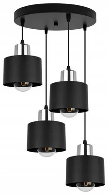 Produktbild von Moderne LED Pendelleuchte Schwarz mit Lampenschirm – Hängelampe / Deckenleuchte für Wohnzimmer und Esszimmer