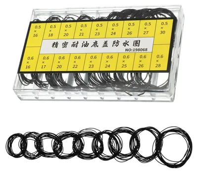 Uhrendichtungsset, 180 Stück, O-Ringe, 16-30 mm, Gummi