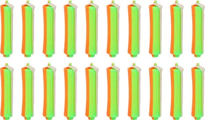 Produktbild von 20er-Set Dauerwellenwickler, universell einsetzbar, verdickt, rutschfest, orange, für Anfänger, für den Heimgebrauch im Friseursalon