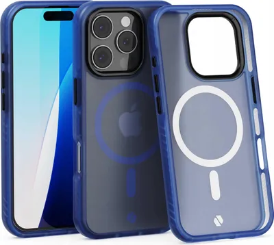Image de Étui magnétique pour MagSafe SPACECASE Hybrid Fusion Mag pour iPhone 16 Pro Bleu