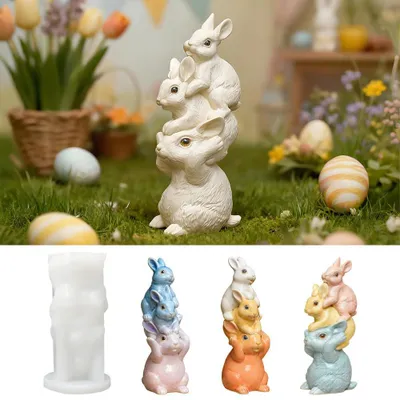 Produktbild von Silikonformen zum Gießen von Osterhasen, Gipsformen zum Gießen von Osterhasen.