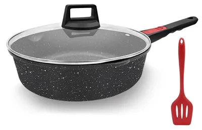 Zdjęcie produktu dla Patelnia nieprzywierająca o średnicy 28 cm z pokrywką - garnek z odpinanym uchwytem