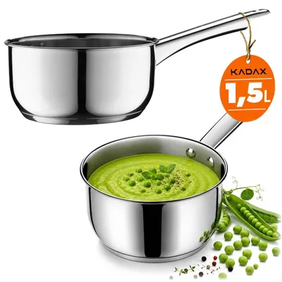 Zdjęcie produktu dla KADAX Garnek Rondel 1,5L Indukcja Gaz Stalowy Stal 16cm