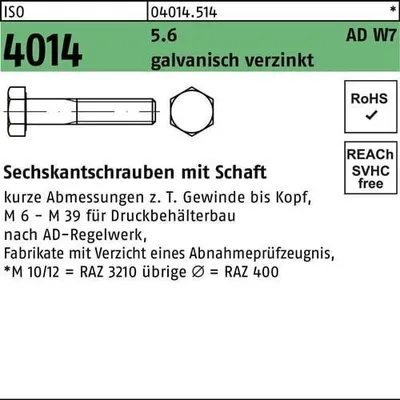 Produktbild von Reyher  Sechskantschrauben ISO 4014 5.6 M 27x120 vz (10 Stück)