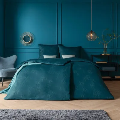 Produktbild von Estella Mako Interlock Jersey Bettwäsche Pippa petrol 135x200 cm + 80x80 cm