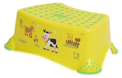Produktbild von Lorelli einstufiger Kinder Badhocker Farm, Gummi-Noppen, Tritthocker rutschfest