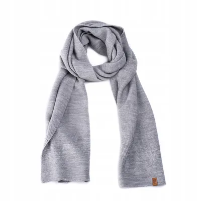 Produktbild von HEYO Damen Schal Winter Strickschal | H19603 | Weich Warm Gestrickt mit Leder Patch |  EU (Hellgrau)