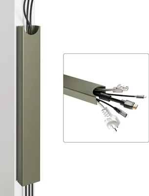 Produktbild von Desktronic Magnetischer Kabelkanal Schreibtisch, 37x5x2,5cm, Hochwertiger Stahl, Kabel Organizer für Kabelführung Grün