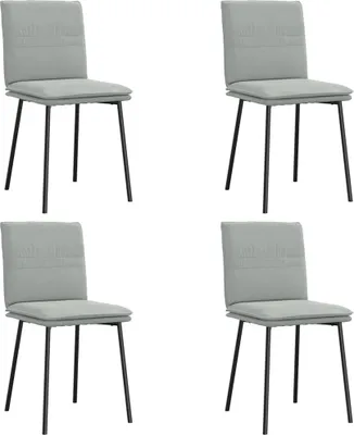 Produktbild von vidaXL Esszimmerstühle 4 Stk. Hellgrau Samt