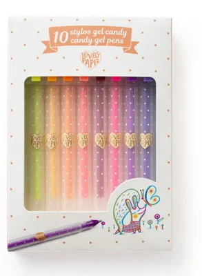 Produktbild von Set mit 10 Gelstiften in Pastell- und Neonfarben, Djeco