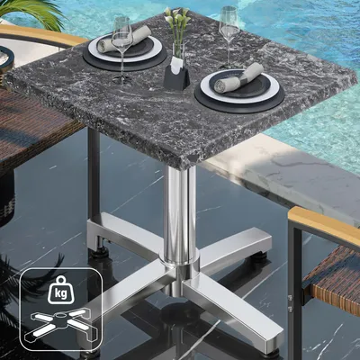 Produktbild von WBO | Bistro Außen Tisch | B:T:H 60 x 60 x 78,5 cm | Felsen / Aluminium | Quadratisch | Zusatzgewicht | Bistro Tisch Gastro Tisch