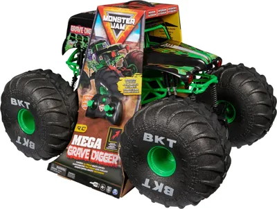 Produktbild von Monster Jam , offizieller ferngesteuerter Gelände-Monster Truck Mega Grave Digger, über 60cm hoch, im Maßstab 1:6, Kinderspielzeug für Jungen und Mädchen, Monstertruck, 4 Jahr(e), Kunststoff, Schwarz, Grün