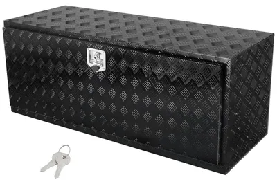 Image de VEVOR Truckbox boîte à outils, boîte pour remorque sous le plancher, boîte à outils 1524 x 610 x 610 mm boîte de rangement pour pick-up, alliage d'aluminium, boîte à outils pouvant supporter 50 kg, boîte de rangement verrouillable