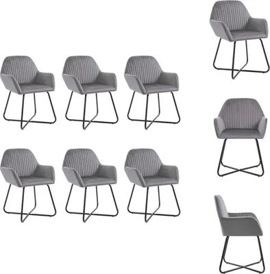 Immagine prodotto di vidaXL Sedie da pranzo 6 pz. Velluto grigio - Sedie da pranzo